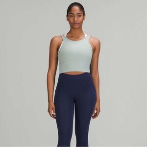 Lululemon Power Pivot Ribbed Cropped Tank in Rhino Grey